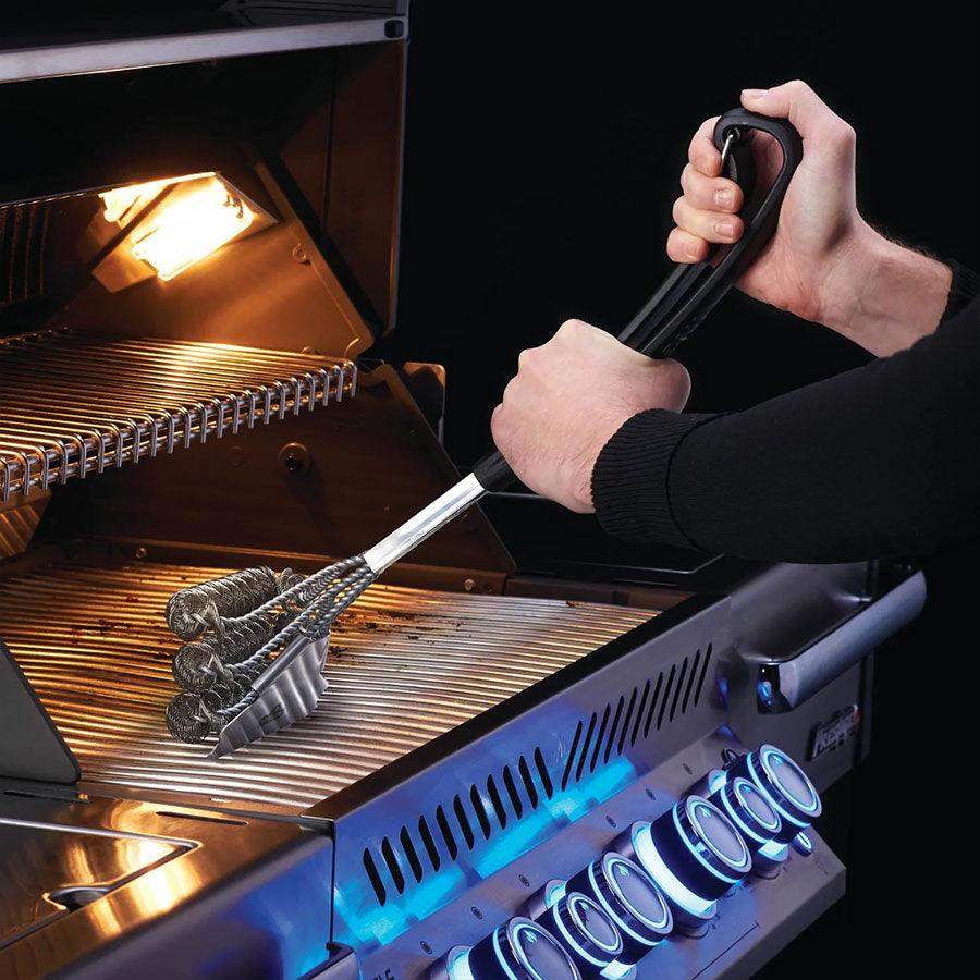 Napoleon Bristle-Free Triple-Row Grill Brush W/ Rolled Stainless Steel Napoleon Indigo Pool Patio BBQ