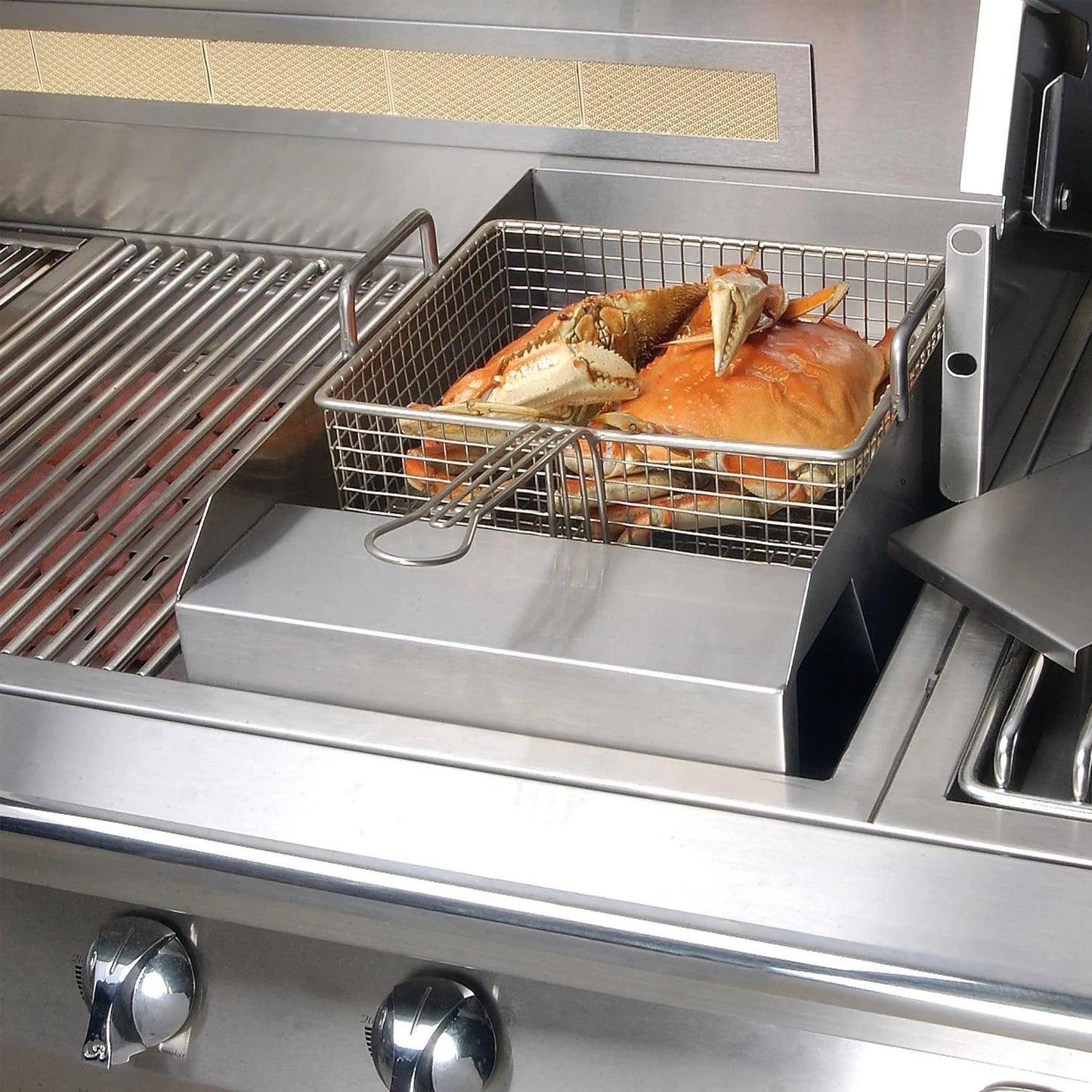 Alfresco Steamer & Fryer Gas Grill Accessory - Indigo Pool Patio BBQ