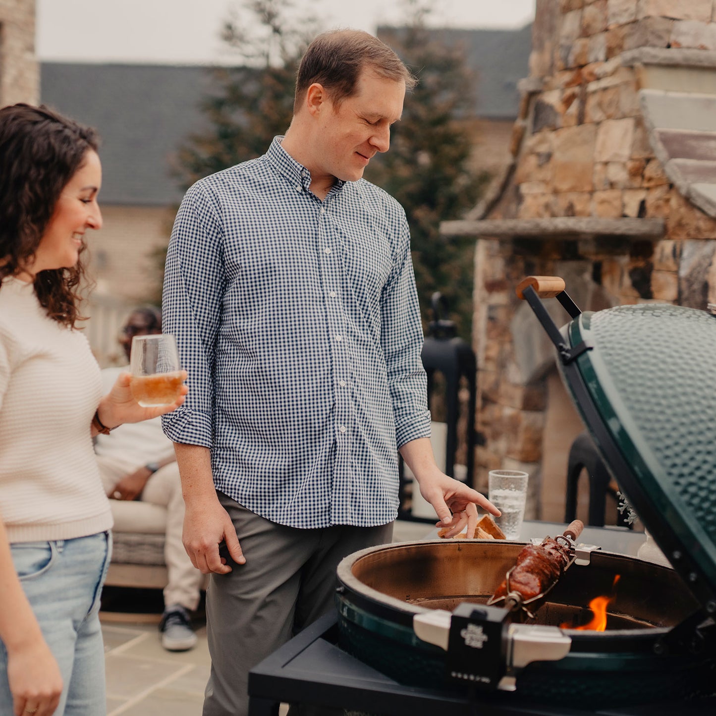 Big Green Egg Rotisserie for Large Egg