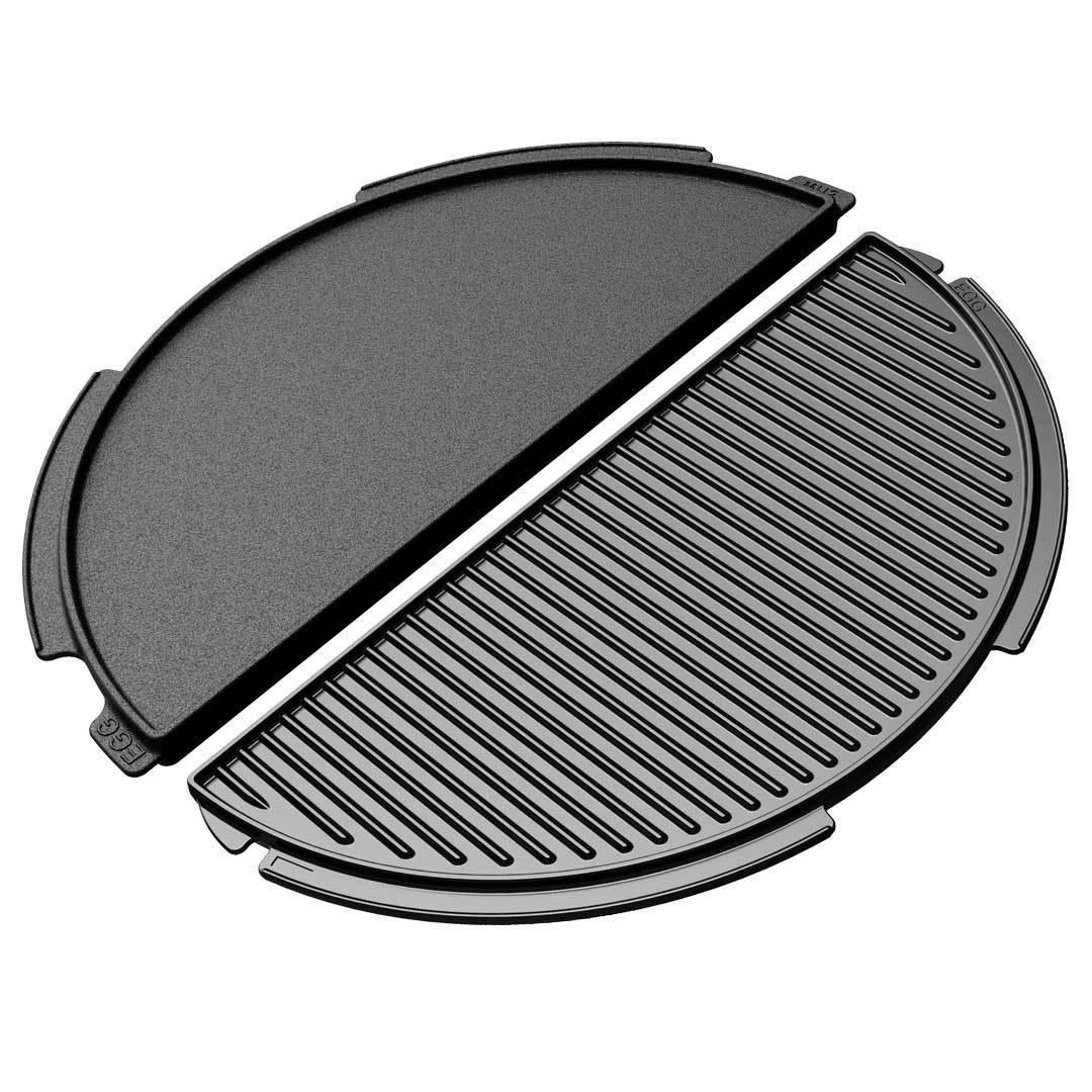 Cast Iron Dual Side Half Moon Plancha (2XL - XL) Big Green Egg Indigo Pool Patio BBQ