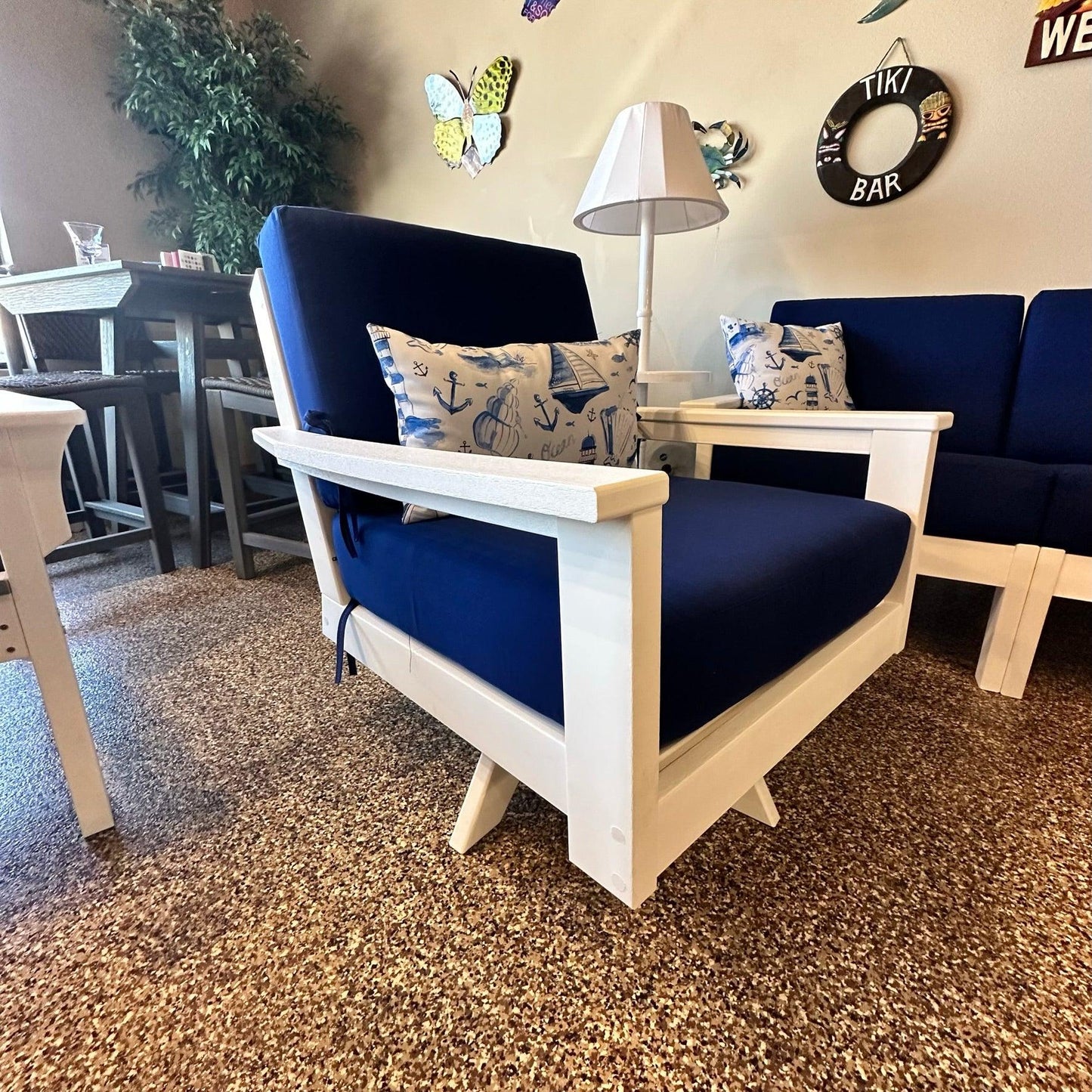 Seaside Casual DEX Modular Cushion Lounge Set Seaside Casual Indigo Pool Patio BBQ