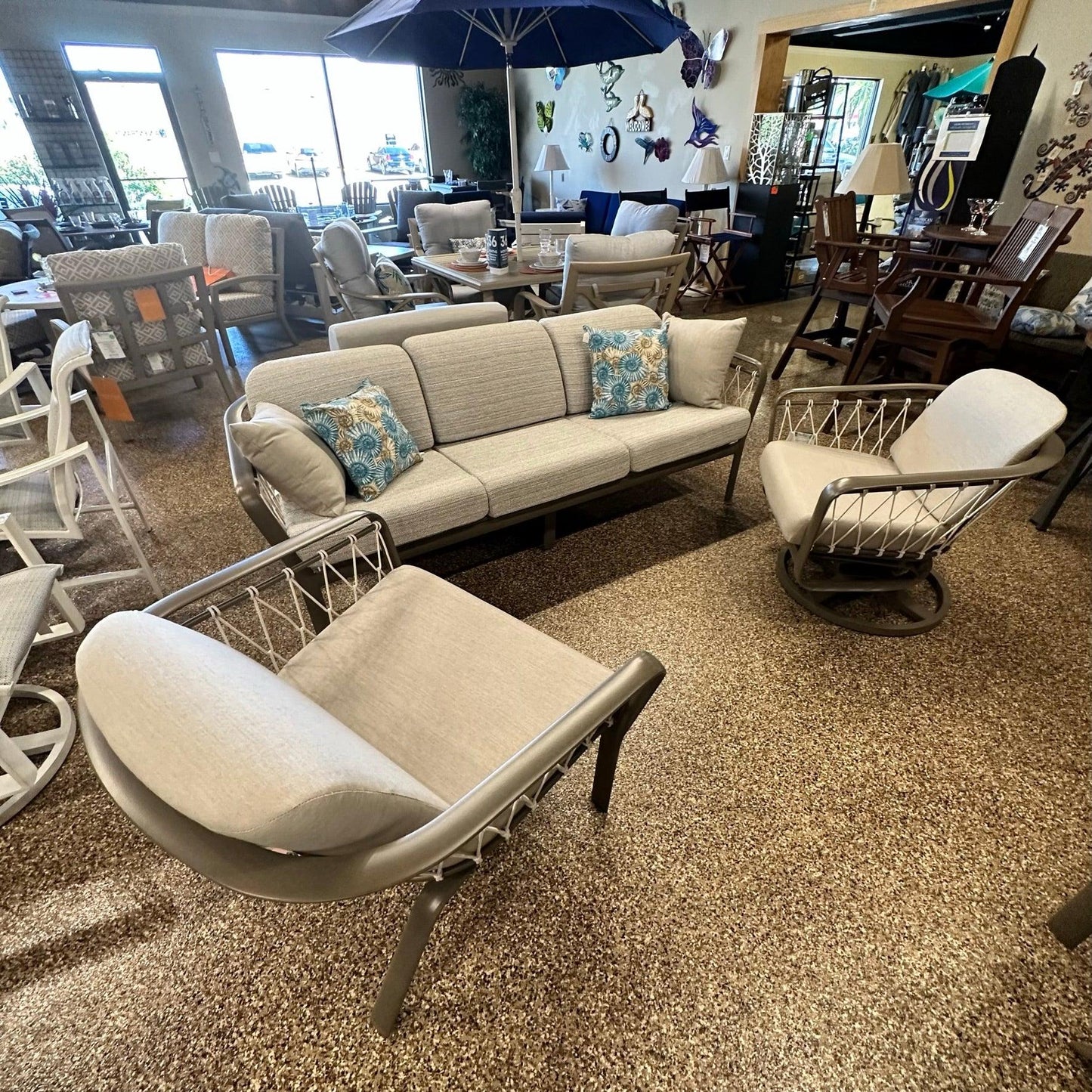 Tropitone Trelon Rope Cushion Lounge Set Tropitone Indigo Pool Patio BBQ