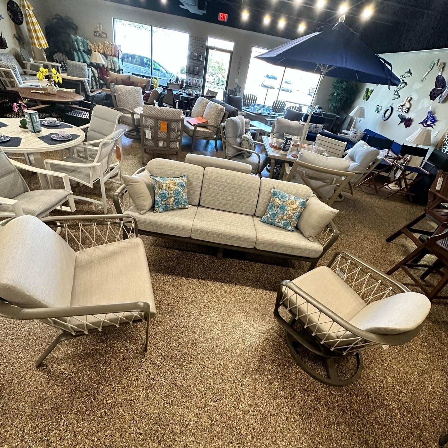 Tropitone Trelon Rope Cushion Lounge Set Tropitone Indigo Pool Patio BBQ