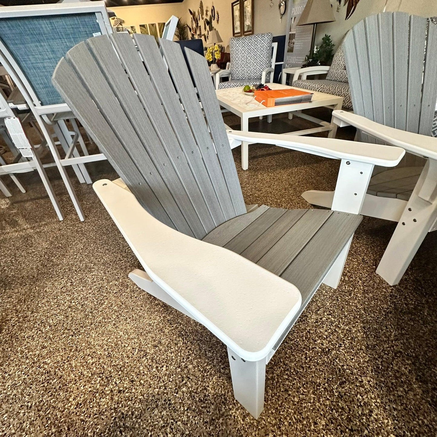 Seaside Casual Adirondack Chat Set - Indigo Pool Patio BBQ