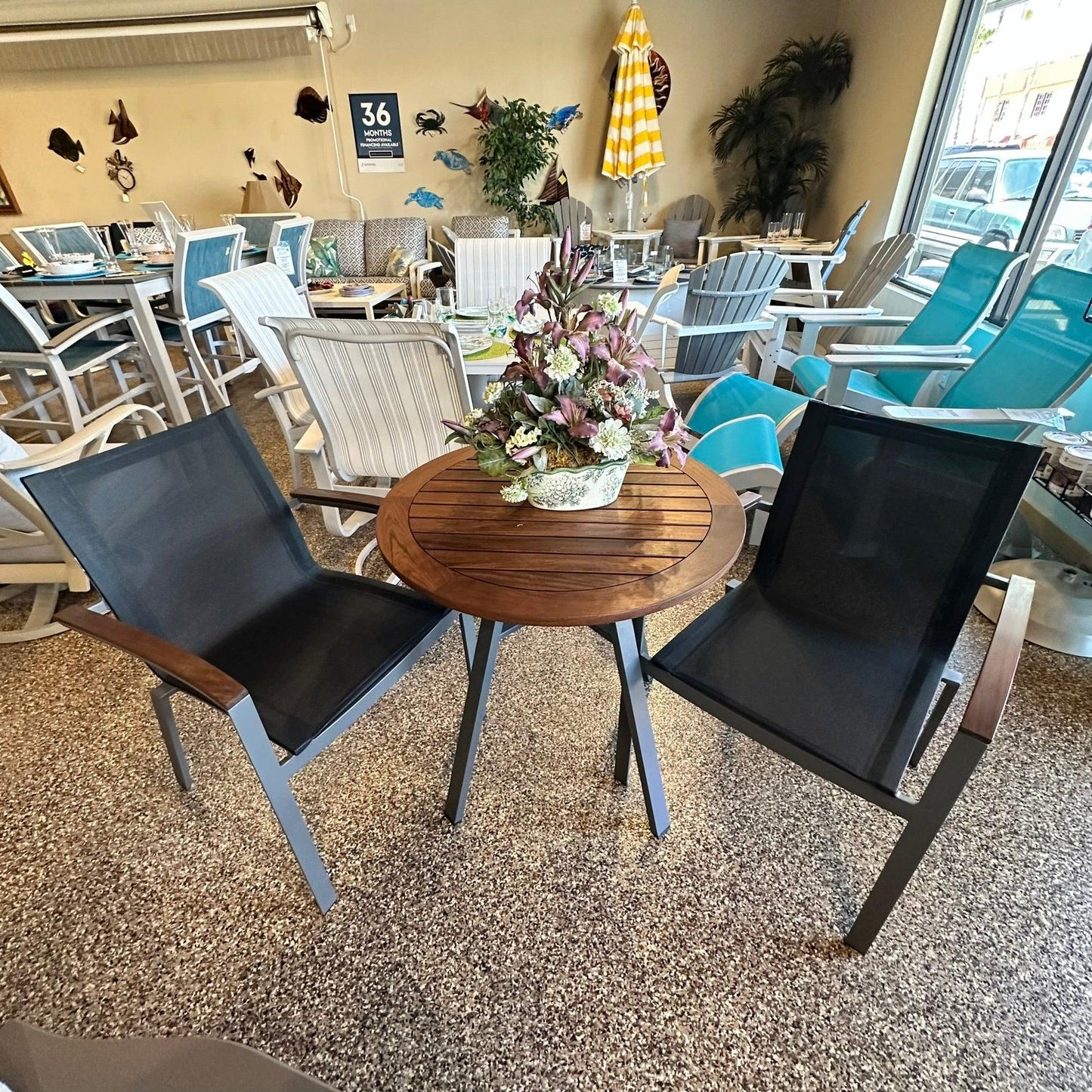 Jensen Outdoor Harmony Bistro Set - Indigo Pool Patio BBQ