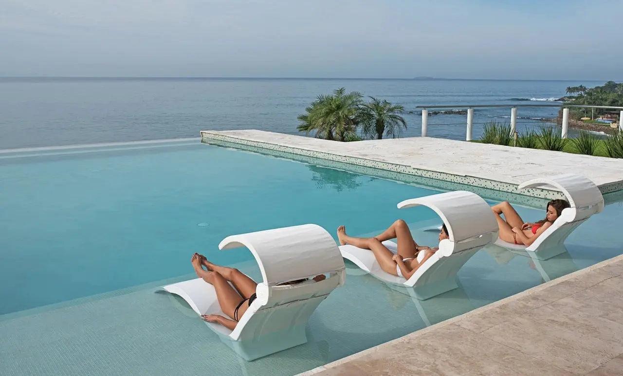 Ledge Lounger Signature Chaise Deep Ledge Lounger Indigo Pool Patio BBQ