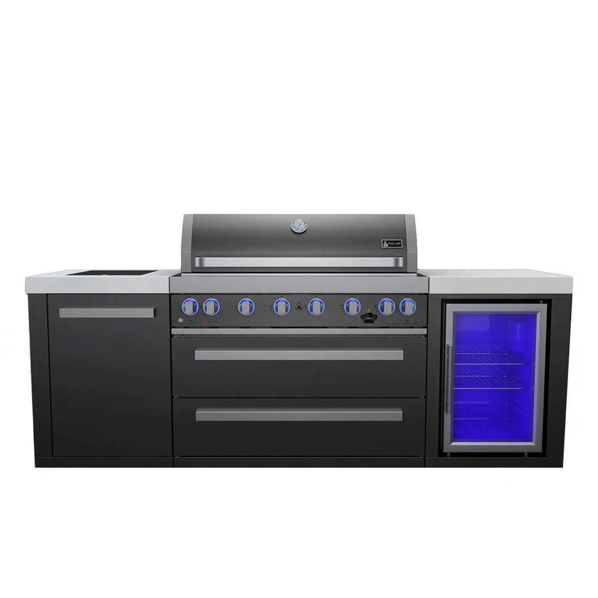 Mont Alpi 805 Island Grill with Refrigerator Monti Alpi Indigo Pool Patio BBQ