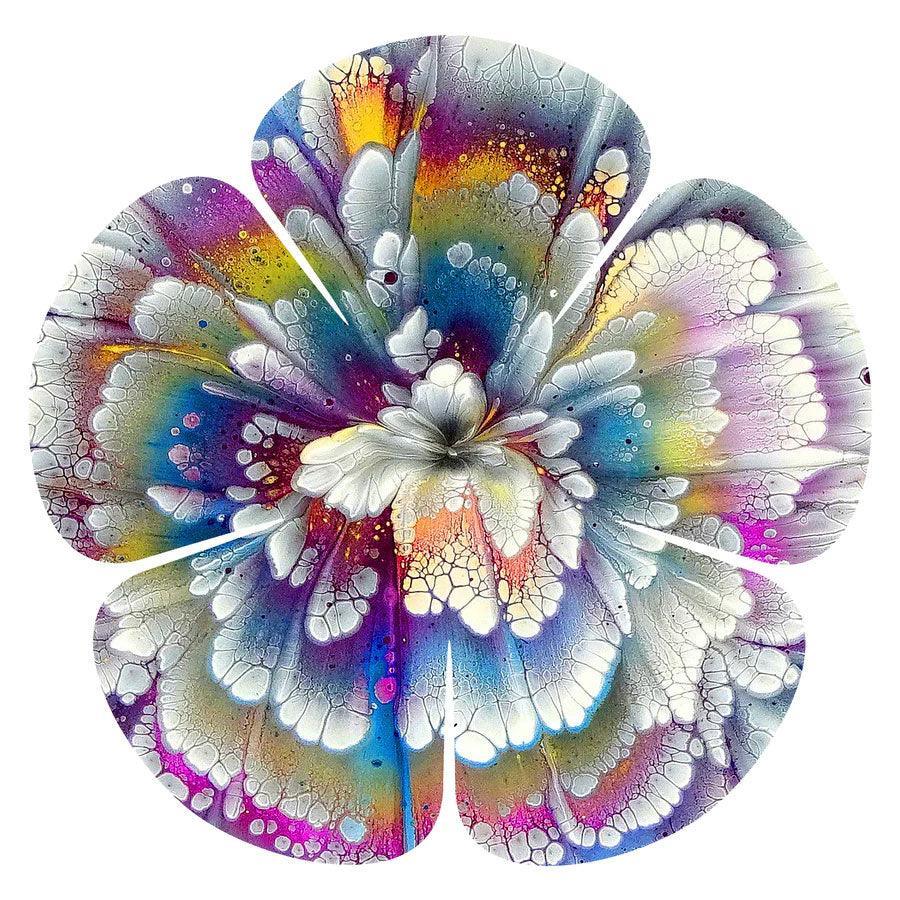 5 Petal Flower Metal Wall Art Next Innovations Indigo Pool Patio BBQ