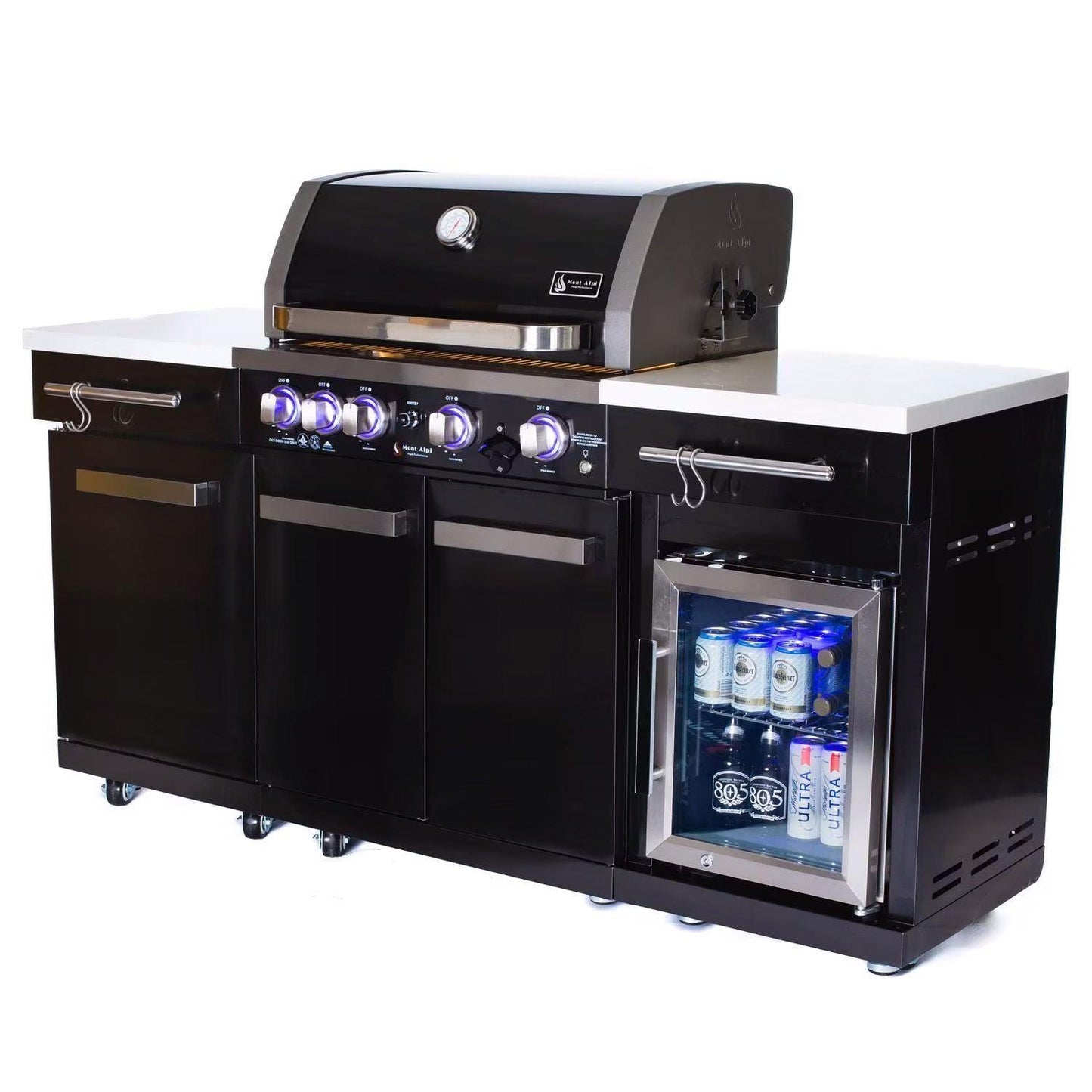 Mont Alpi 957 Island with Refrigerator - Indigo Pool Patio BBQ