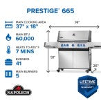 Prestige 665 Propane Gas Grill with Infrared Side and Rear Burner , SS