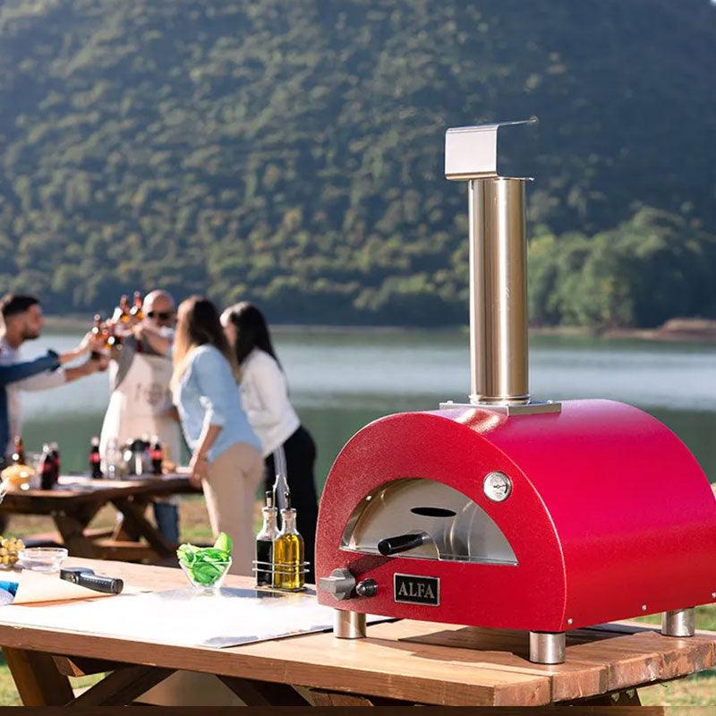 Alfa Moderno Portable Gas Fired Pizza Oven Alfa Indigo Pool Patio BBQ