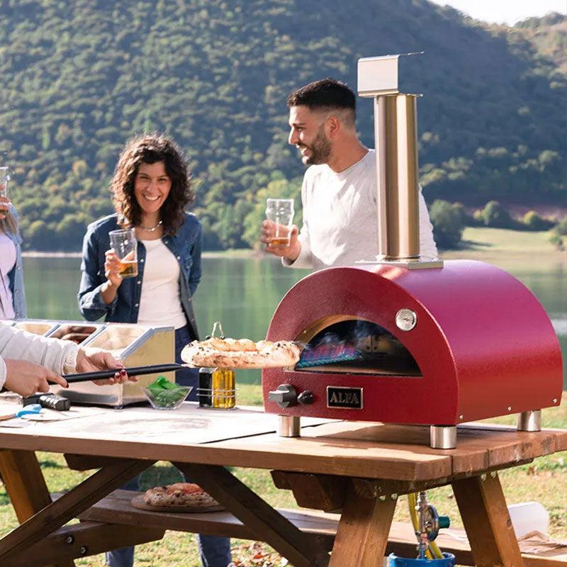 Alfa Moderno Portable Gas Fired Pizza Oven Alfa Indigo Pool Patio BBQ