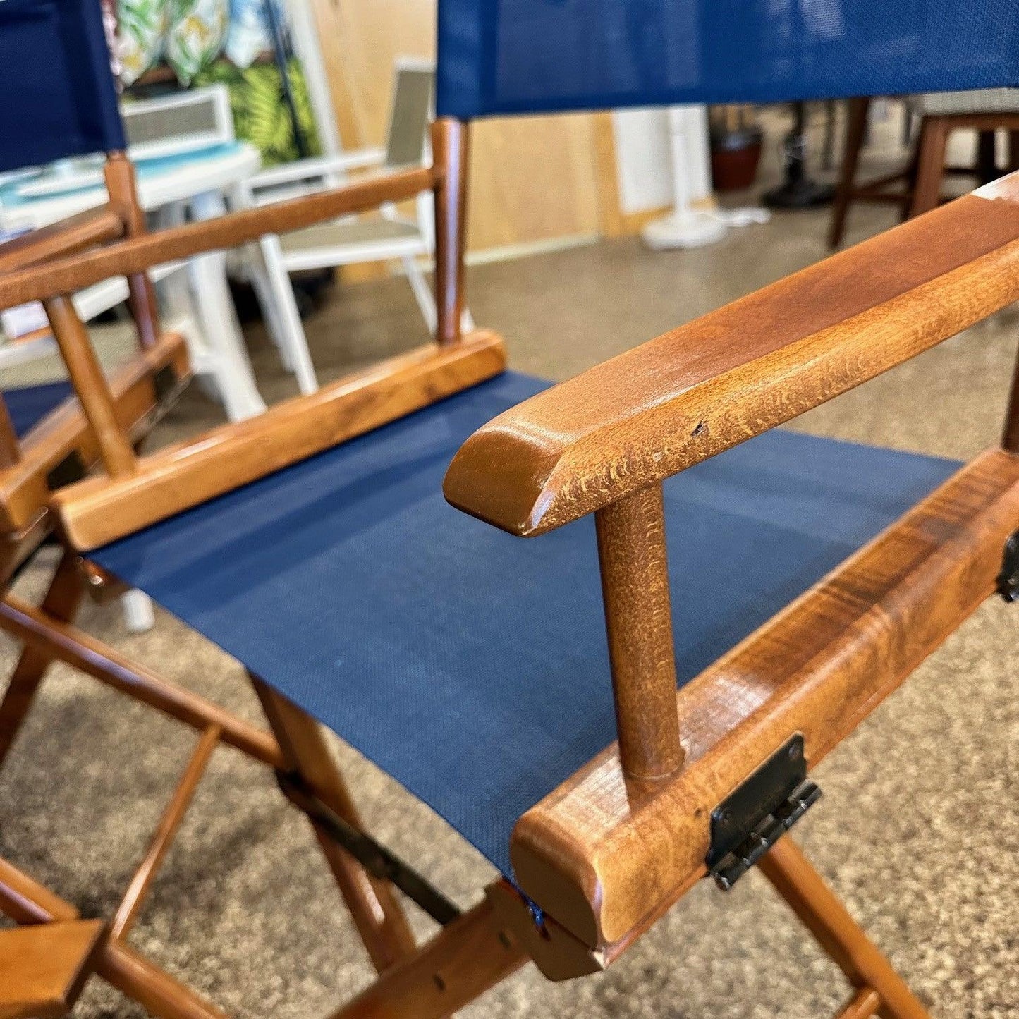 Telescope Casual World Famous Balcony Height Director Chairs - Indigo Pool Patio BBQ