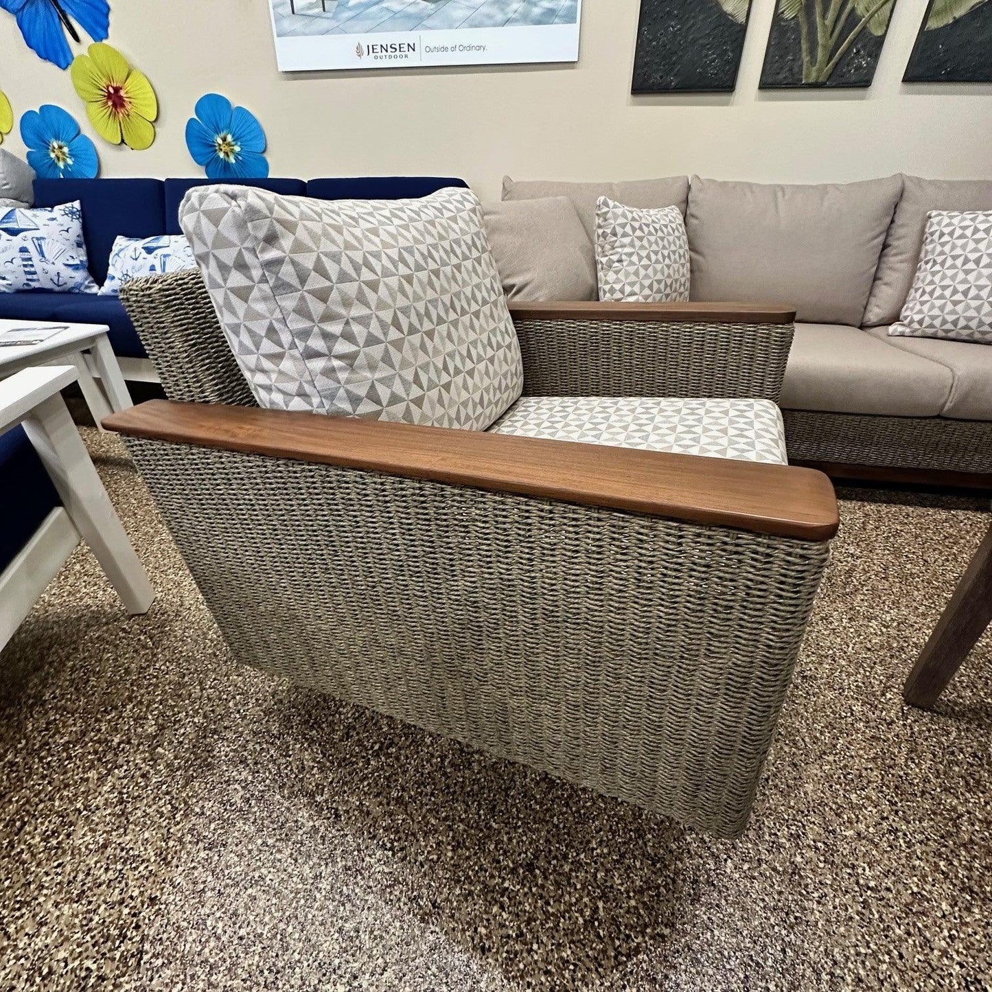 Jensen Outdoor Coral Natural Lounge Set - Indigo Pool Patio BBQ