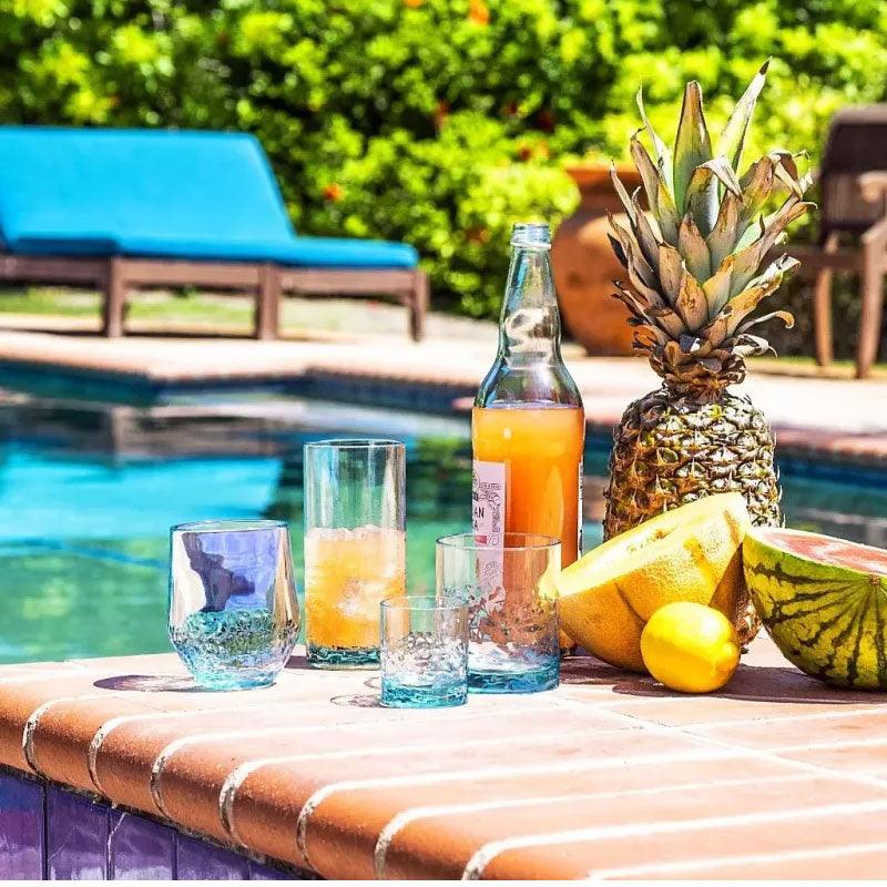 Cube 13.oz Double Old Fashioned TarHong Indigo Pool Patio BBQ