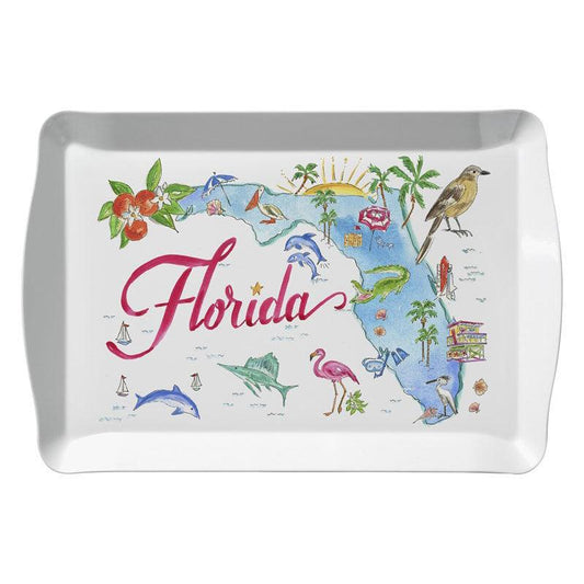 Florida 17" x 11.5" Serving Tray Merritt International Indigo Pool Patio BBQ