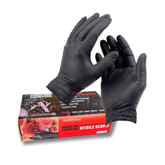 Hardcore Carnivore: Disposable Nitrile Gloves - Indigo Pool Patio BBQ