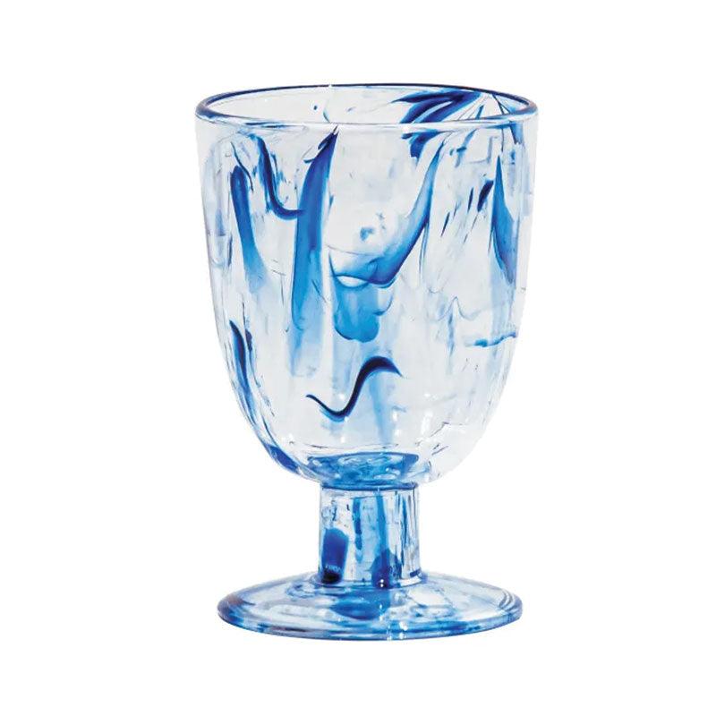 Aegean Swirl 14 oz Goblet TarHong Indigo Pool Patio BBQ