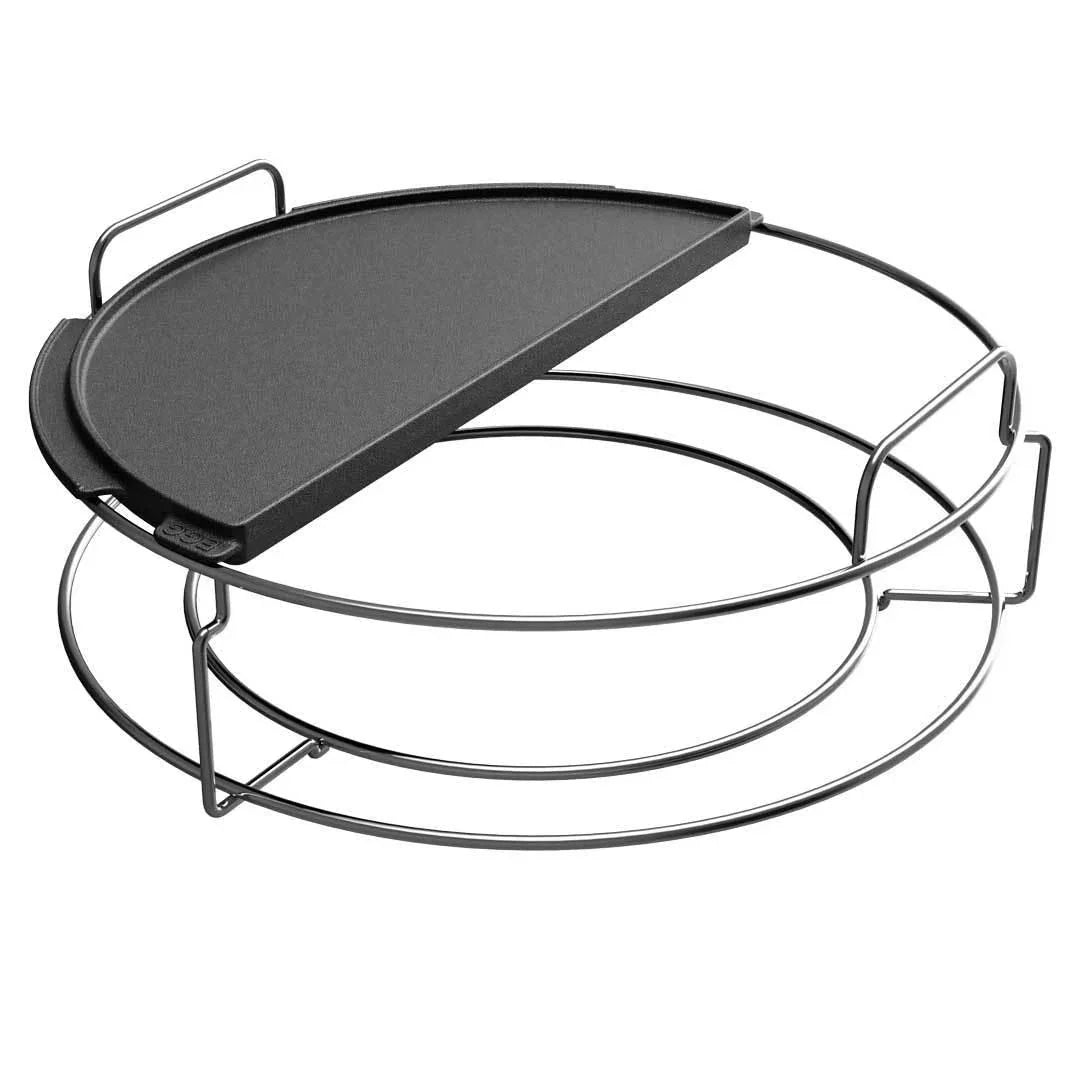 Cast Iron Dual Side Half Moon Plancha (2XL - XL) Big Green Egg Indigo Pool Patio BBQ