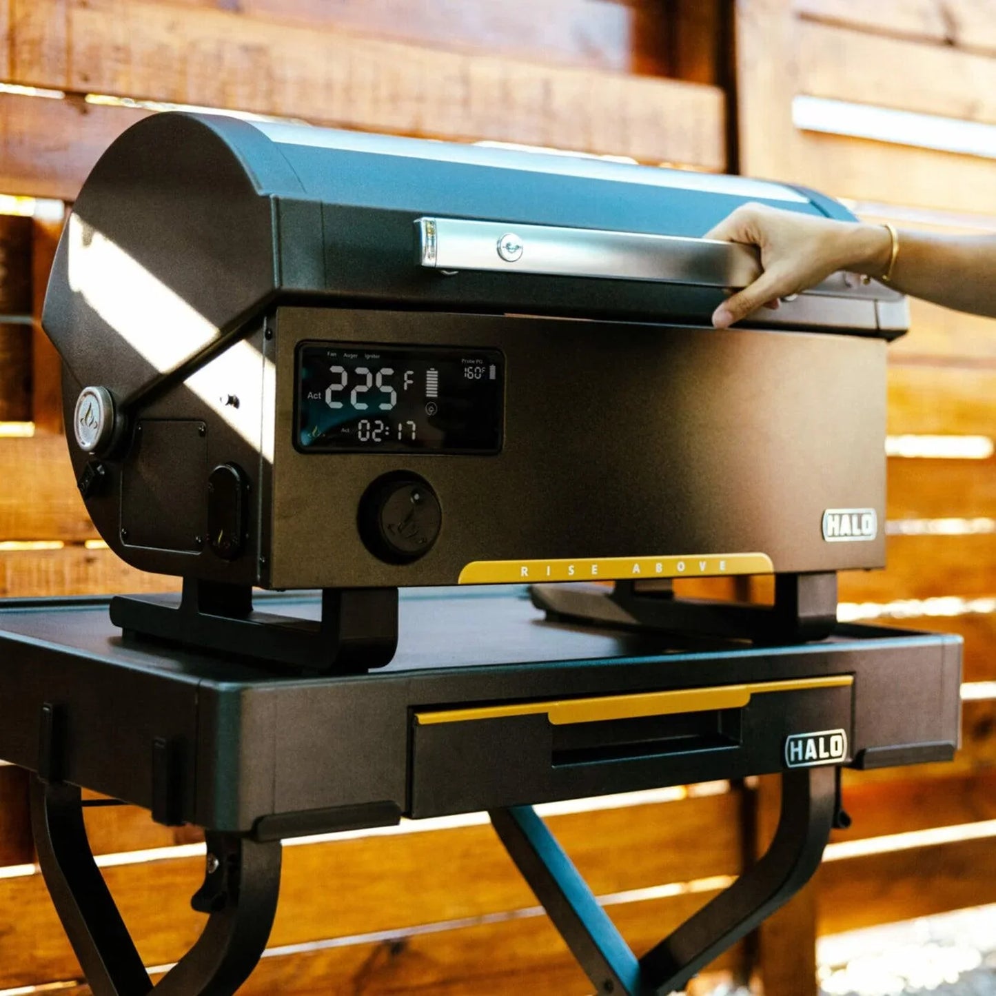 Halo Prime300 Countertop Pellet Grill Halo Indigo Pool Patio BBQ