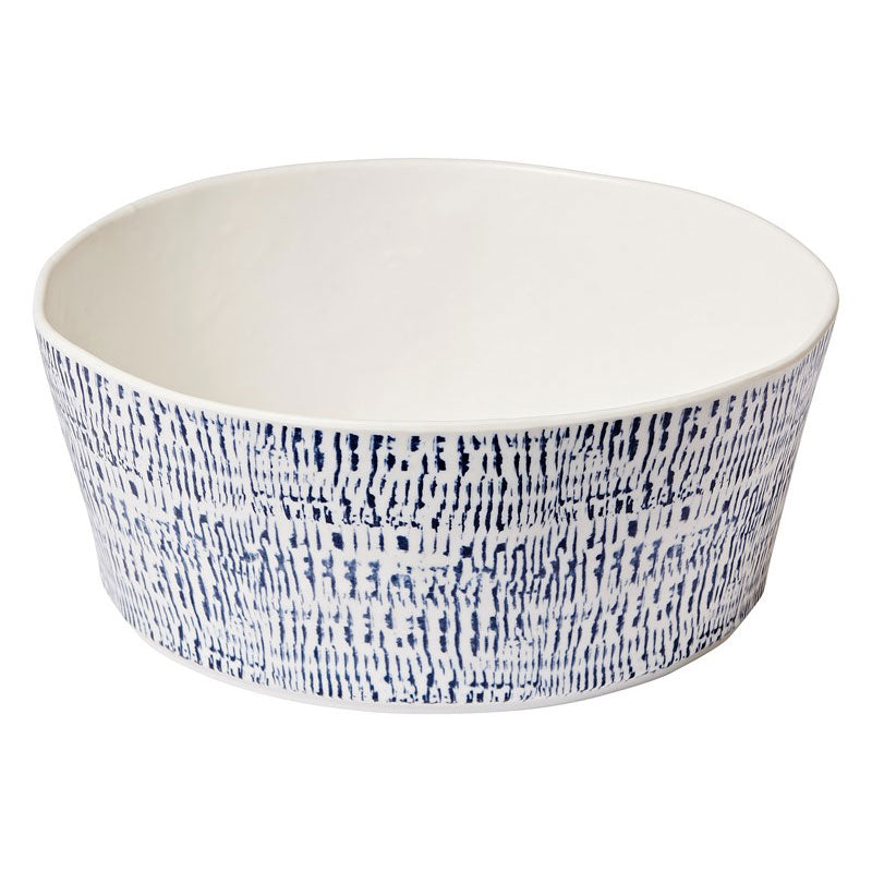 Tribal Blue 9.5" x 3.75" Serving Bowl Merritt International Indigo Pool Patio BBQ
