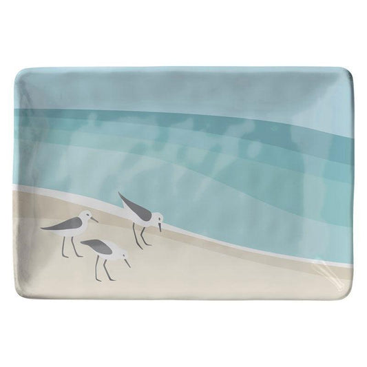 Sandpipers 8.25" x 5.5" Snack Tray Merritt International Indigo Pool Patio BBQ