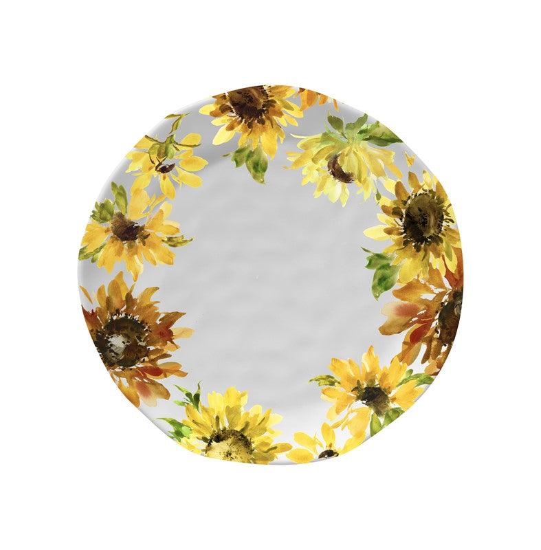 Sunflower Garden 10.75 in. Dinner Plate - Indigo Pool Patio BBQ