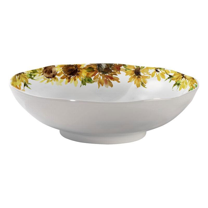 Sunflower Garden 12 in. Serving Bowl - Indigo Pool Patio BBQ