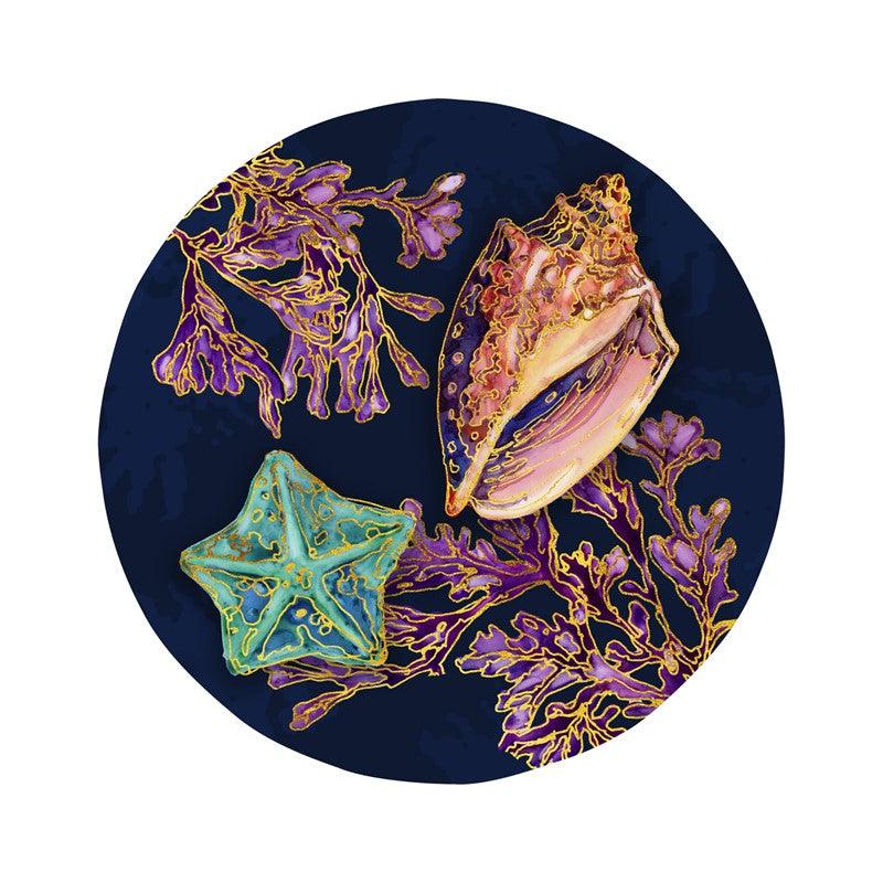 Spectrum Shell 8.5 in Salad Plate - Star Fish - Indigo Pool Patio BBQ