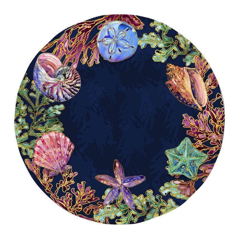 Spectrum Shell 11 in. Dinner Plate - Indigo Pool Patio BBQ