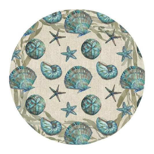 Crescent Beach 11 in. Dinner Plate - Indigo Pool Patio BBQ