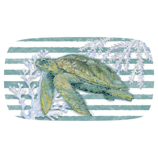 Sea Turtle 15.5 in. x 7.75 in. Appetizer Tray - Indigo Pool Patio BBQ