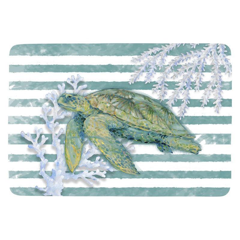 Sea Turtle 8 in. x 5.5 in. Snack Tray - Indigo Pool Patio BBQ