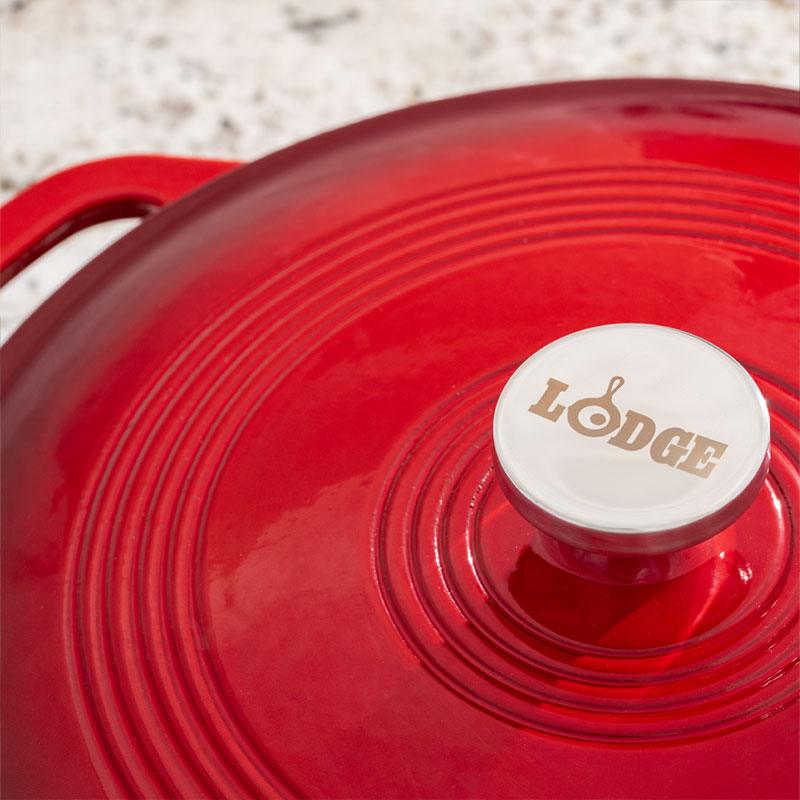 Lodge 3.6 Quart Enamel Casserole, Red - Indigo Pool Patio BBQ