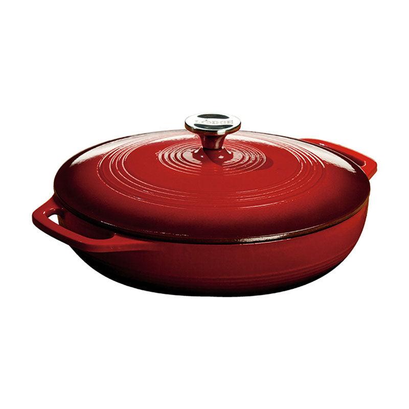 Lodge 3.6 Quart Enamel Casserole, Red - Indigo Pool Patio BBQ