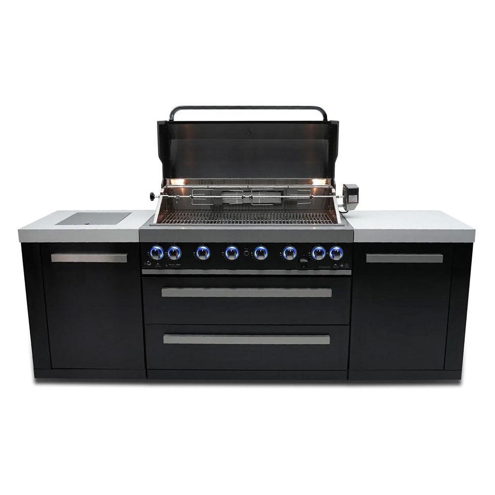 Mont Alpi 805 Black Stainless Steel Island Grill Monti Alpi Indigo Pool Patio BBQ