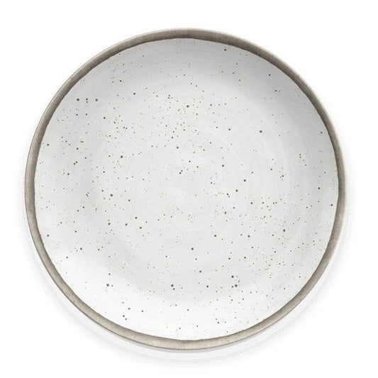 Retreat Pottery White Bamboo 10.5" Dinner Plate TarHong Indigo Pool Patio BBQ