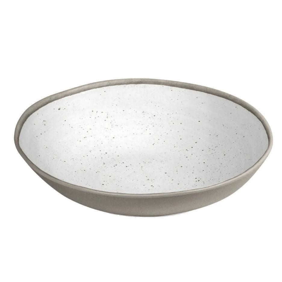 Retreat Pottery White Bamboo 12" Serving Bowl TarHong Indigo Pool Patio BBQ