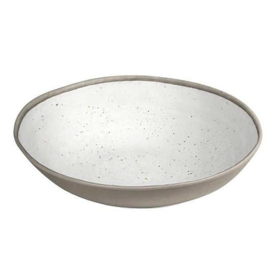 Retreat Pottery White Bamboo 12" Serving Bowl TarHong Indigo Pool Patio BBQ