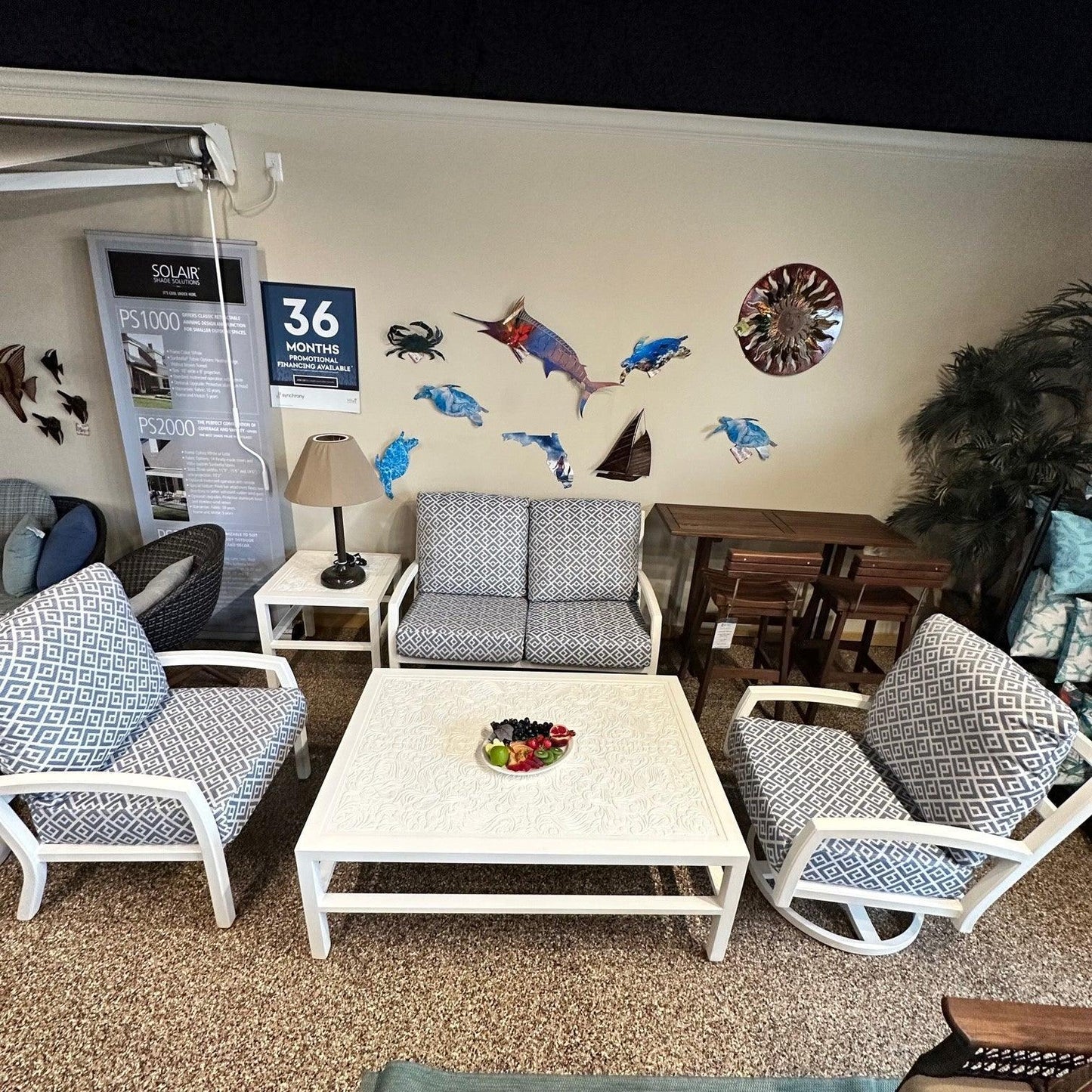 Tropitone Muirlands Cushion White Lounge Set Tropitone Indigo Pool Patio BBQ