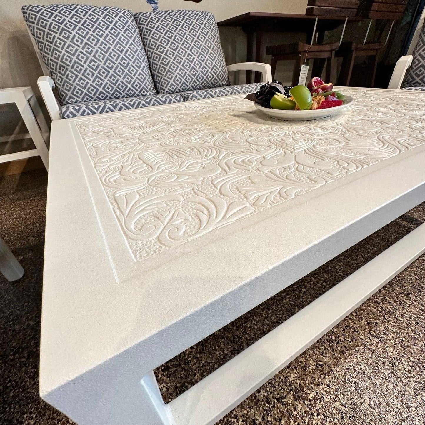 Tropitone Muirlands Cushion White Lounge Set Tropitone Indigo Pool Patio BBQ