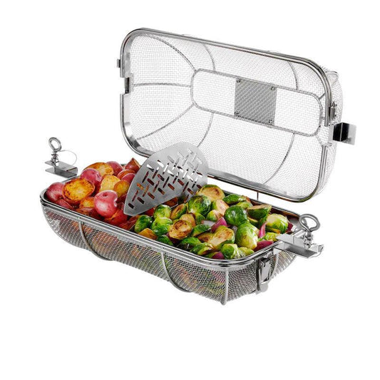 Weber Crafted Rotisserie Crisping Basket Weber Indigo Pool Patio BBQ