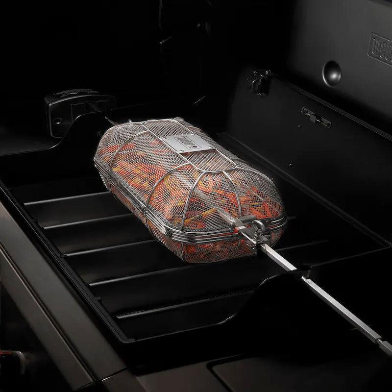 Weber Crafted Rotisserie Crisping Basket Weber Indigo Pool Patio BBQ