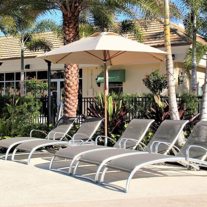 7.5' Fiberlite Las Olas Umbrella Fiberlite Umbrella Indigo Pool Patio BBQ