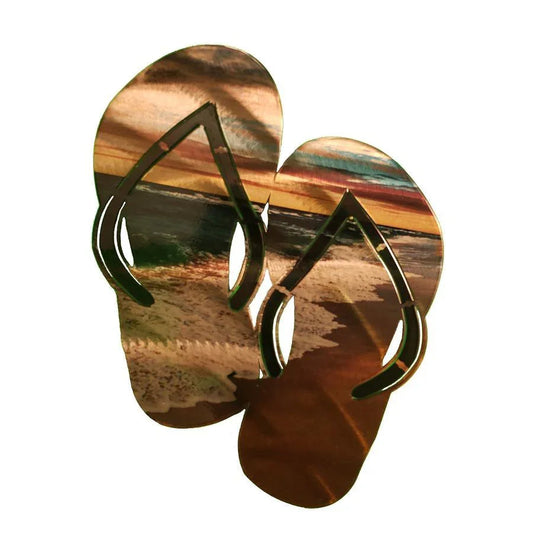 Flip Flop Barbados Metal Wall Art Next Innovations Indigo Pool Patio BBQ