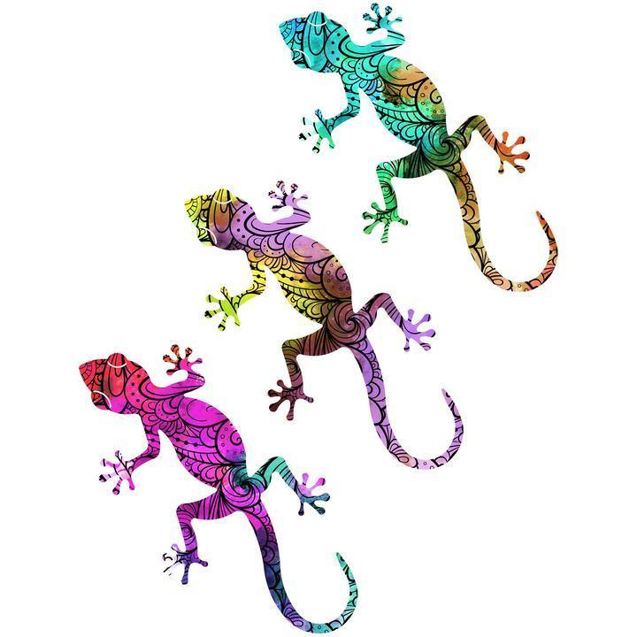 Gecko Set Metal Wall Art - Small Next Innovations Indigo Pool Patio BBQ