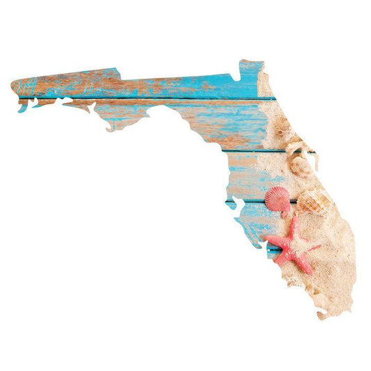 Florida Shape Shells Metal Wall Art Next Innovations Indigo Pool Patio BBQ