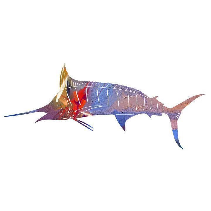 Large Marlin Sea Color Metal Wall Art Next Innovations Indigo Pool Patio BBQ
