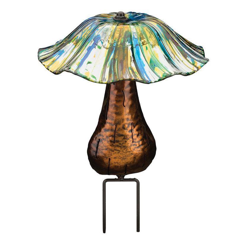 Toadstool Blue & Yellow Solar Stake Regal Indigo Pool Patio BBQ