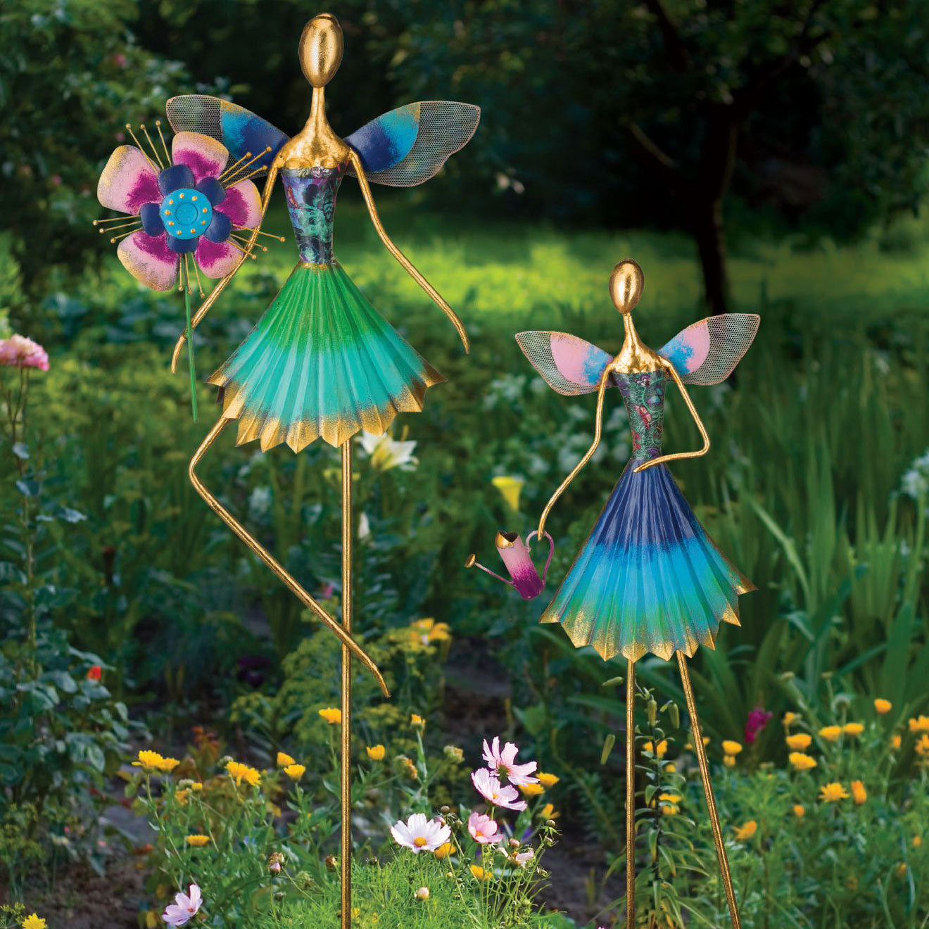 Fairy Garden Decor - Watering Can Regal Indigo Pool Patio BBQ